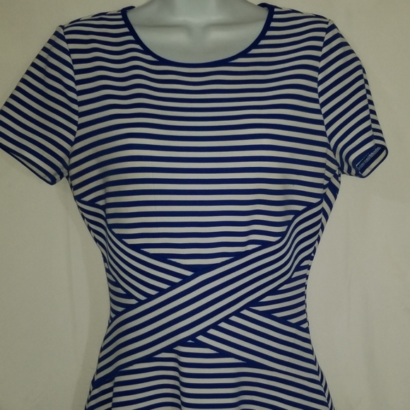 Beige by eci Dresses & Skirts - Beige by eci Dress M Blue White Striped Stretch